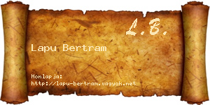 Lapu Bertram névjegykártya